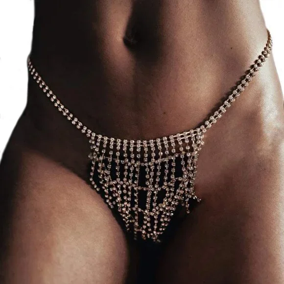 Bikini Crystal Waist Body Chain for Nightclub - Picture 2 of 2